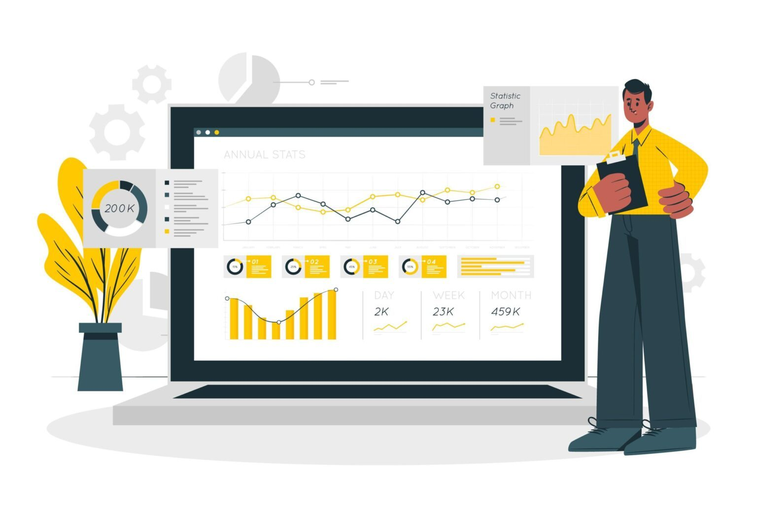 Data analytics dashboard illustration